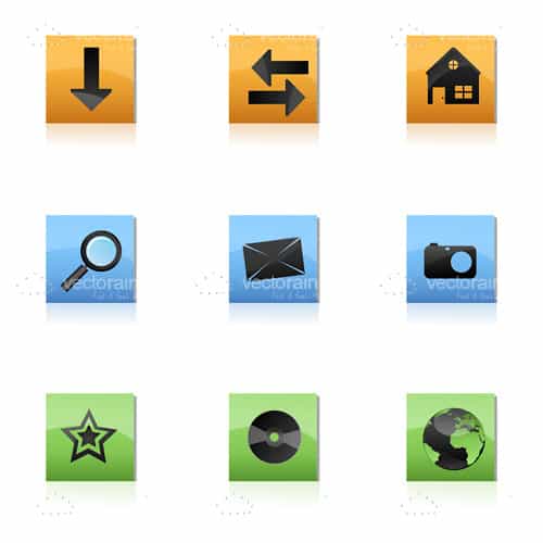 Set of Various Icons for Buttons